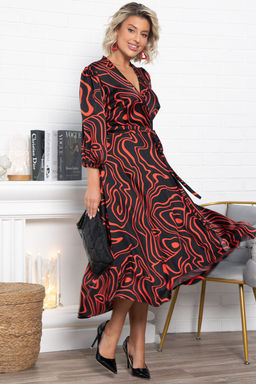 Платье Инна (черно-красное) П15068-13М