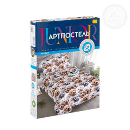 Дружок 1,5 сп./Пододеяльник: 1 шт. - 215*145; Простыня: 1 шт. - 214*150; Наволочка: 2 шт. - 70*70; Поплин детский