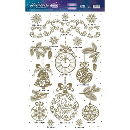 Наклейки новогодние виниловые с фольгированием «C Новым годом», 30×50 см