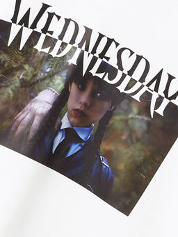 Wednesday Bask?l? Uzun Kollu K?z ?ocuk Hoodie - Waikiki фото 3