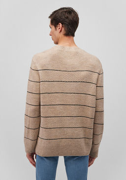 Cizgili Bej Kazak - Mavi фото 4