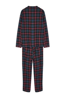 TRENDYOL MAN Lacivert Regular Fit Ekose Orme %100 Pamuk Pijama Tak?m? TMNAW24PT00026 - Trendyolmilla фото 8