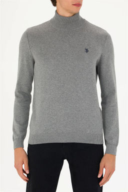 U. S. Polo Assn Мужской серый меланжевый базовый свитер - U.s. polo assn фото 13