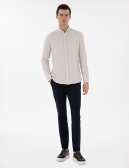 Bej Slim Fit _izgili Uzun Kollu G_mlek - Pierre cardin фото 4