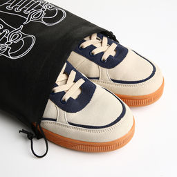 Цена за 2 шт. Мешок для обуви на шнурке, с прозрачной вставкой, принтом, размер 27×0.5×36 см, спанбонд, чёрный