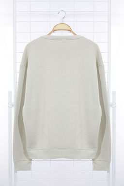 TRENDYOL MAN Tas Oversize/Genis Kesim Yaz? Nak?sl? Kal?n Ici Polar Sweatshirt TMNAW25SW00091 - Trendyolmilla фото 14