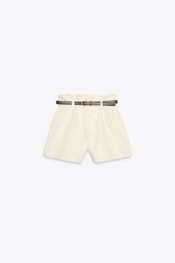 Z1975 DENIM PAPERBAG BERMUDA SHORTS WITH BELT - Zara фото 5