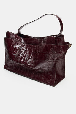 MAXI CITY BAG WITH EMBOSSED LEATHER EFFECT - Zara фото 9