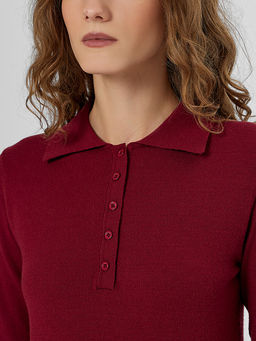 Поло женское бордовое - Mark formelle фото 4