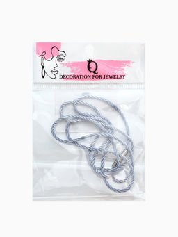 Цена за 2 шт. Шнурок гайтан 60 см d=2 мм, цвет серебряный, винтовой замок серебро