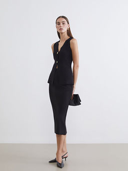 Beli Lastikli Triko Etek