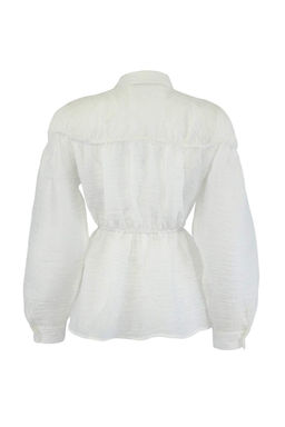 Beyaz Studio Transparan Lastik Detayl? Gomlek TWOSS26GO00145