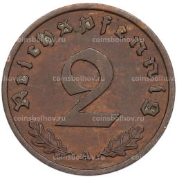 Монета 2 рейхспфеннига 1937 года A Германия