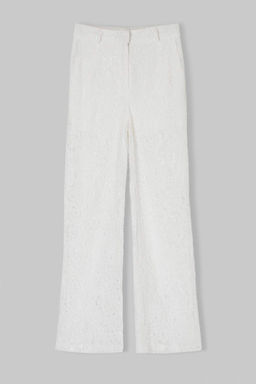 Beyaz Limited Edition Wide Leg/Genis Paca Dantel Astarl? Pantolon TWOSS26PL00114 - Trendyolmilla фото 7
