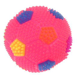 Пэт тойс (Pet toys) Игрушка для собаки Мяч-футбольный д6см h6см, ПВХ, с пищалкой, светящаяся, на картоне, цветная, цвета в ассортименте: зеленый, желтый, коралловый, фуксия (Китай)  фото 2