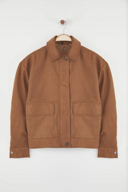 Kahverengi Oversize Kal?p Suet Bomber Ince Ceket Mont TWOAW26MO00126 - Trendyolmilla фото 5