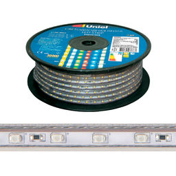 ULS-2835-60LED/m-10mm-IP67-220V-8W/m-50M-BLUE Светодиодная гибкая герметичная лента. Бобина 50 м. Синий свет. TM Uniel.