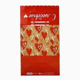 Пакет с клапаном С любовью, сердца, крафт, глиттер, 19.5 х 10 х 25 см - Дарите счастье фото 5