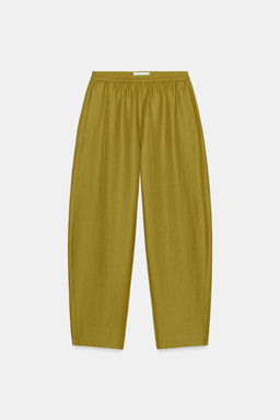 PANTAL?N BARREL CON LINO SET / Aceite - Zara фото 3