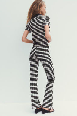 JACQUARD FLARE TROUSERS - Zara фото 12