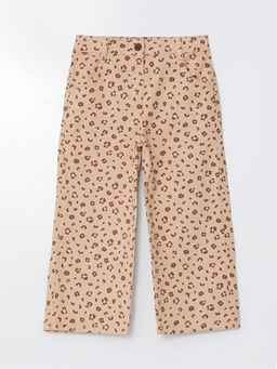 Wideleg Fit Leopar Desenli K?z ?ocuk Pantolon