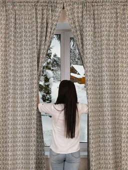 Штора набив. Амелия тесьма п/лен 145*260 см.