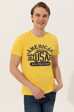 U. S. Polo Assn Мужская светло-желтая футболка с круглым вырезом - U.s. polo assn фото 2