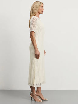 Полупрозрачное вязаное платье из хлопка с подкладкой / Zarina  фото 4