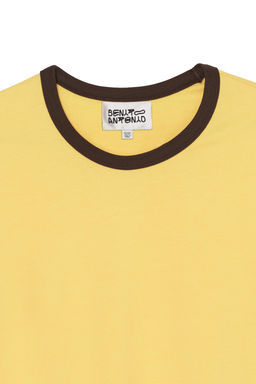 CAMISETA SLIM FIT RIB CONTRASTE / Amarillo