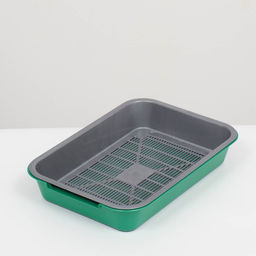 Туалет средний с сеткой 36×26×6.5 см, серый/зелёный