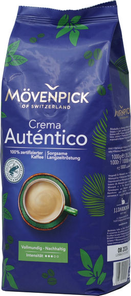 Movenpick. Crema Autentico (зерновой) 1 кг. мягкая упаковка