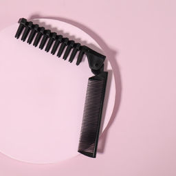 Расчёска складная, 20/10×2.8 (±1) см, чёрная