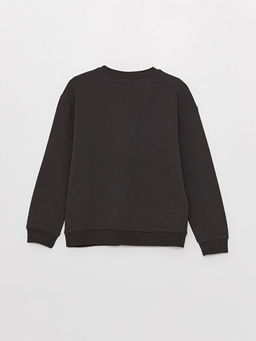 Bisiklet Yaka Bask?l? Uzun Kollu K?z ?ocuk Sweatshirt - Waikiki фото 3