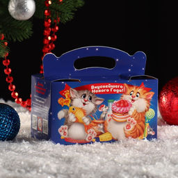 Цена за 10 шт. Подарочная коробка Пир, 15 х 8,4 х 8,3 см