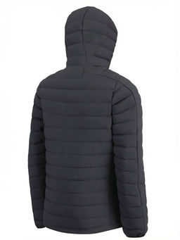 Куртка мужская стёганая с капюшоном с графеновой подкладкой черного цвета 9623_1Ch