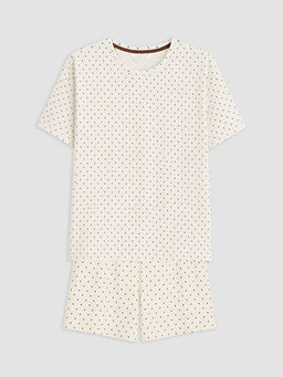 Puantiyeli Kad?n ?ortlu Pijama Tak?m?