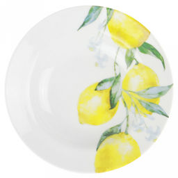 Тарелка глубокая фарфоровая "Лимоны" д200мм, 250мл, форма "Идиллия" (Беларусь)