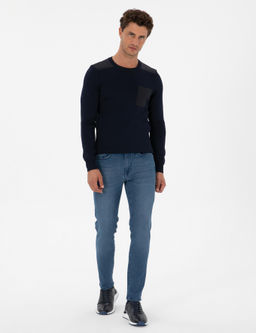 Lacivert Regular Fit Bisiklet Yaka Triko Kazak - Pierre cardin фото 4