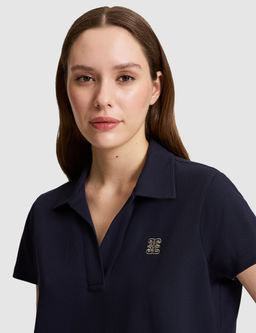 Lacivert Comfort Fit Polo Yaka Ti__rt