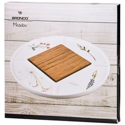 Менажница Bronco Meadow 5 секций с деревянной доской 32.5×32.5×2 см фото 3