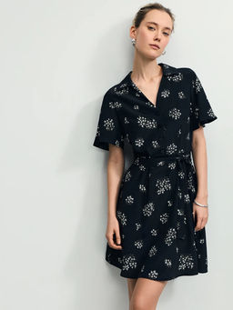 Платье с поясом и цветочным принтом - Zarina фото 2