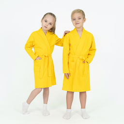 Халат детский вафельный желтый