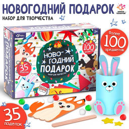 Новогодний подарок Поделки, набор для творчества, 35 поделок