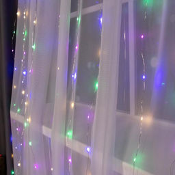 Гирлянда Занавес 2?3 м роса, IP20, серебристая нить, 450 LED, свечение мульти, 8 режимов, 220 В - Luazon lighting фото 3