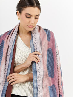 Большой, мягкий, тонкий и очень нежный двусторонний палантин с рисунком - Tantino фото 4