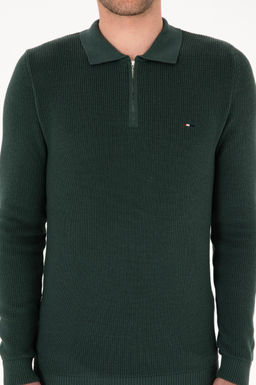 Erkek Regular Fit Fermuarl_ Koyu Ye_il Basic Kazak - U.s. polo assn фото 6