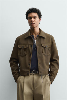 CAZADORA CROPPED FIT EFECTO PIEL / Aceite - Zara фото 2