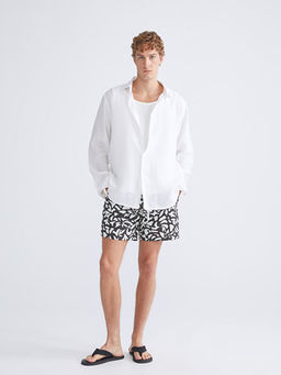 K?sa Boy Desenli Erkek Deniz ?ortu