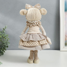 Интерьерная кукла текстильная Малышка с бантом в волосах, с цветочком, 35.5?13.5?20 см - Simaland фото 5