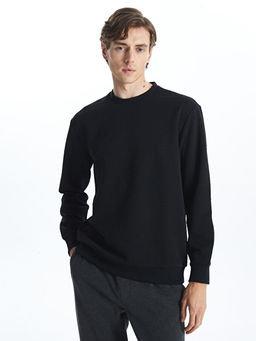 Bisiklet Yaka Uzun Kollu Erkek Sweatshirt